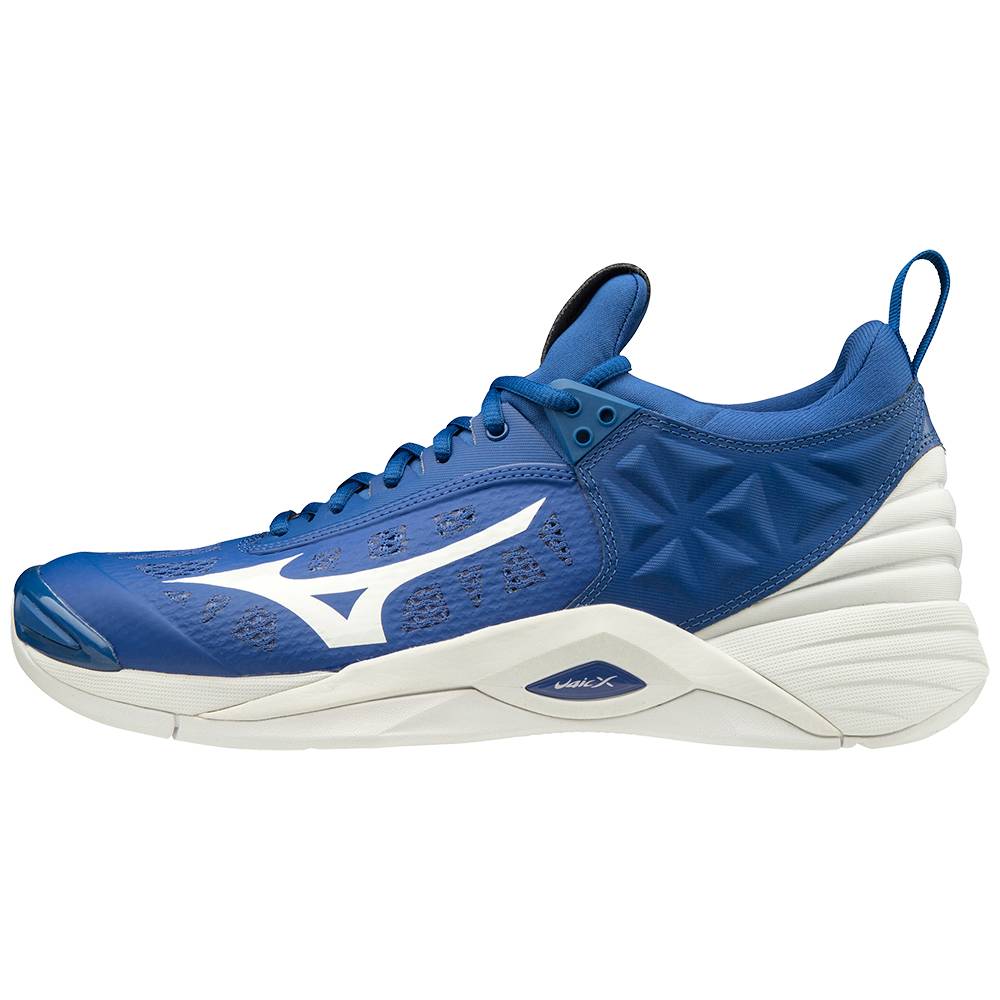 Mizuno Wave Momentum - Erkek Voleybol Ayakkabısı - Mavi/Beyaz Türkiye (MQRTJD-629)